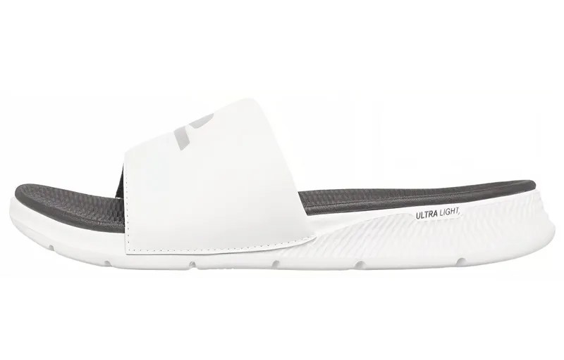 Шлепанцы мужские белые/черные Skechers