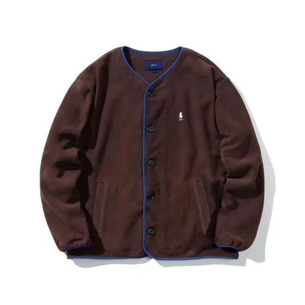 КАРДИГАН ИЗ ФЛИСА YALE WARM UP NO COLLOR КОРИЧНЕВЫЙ