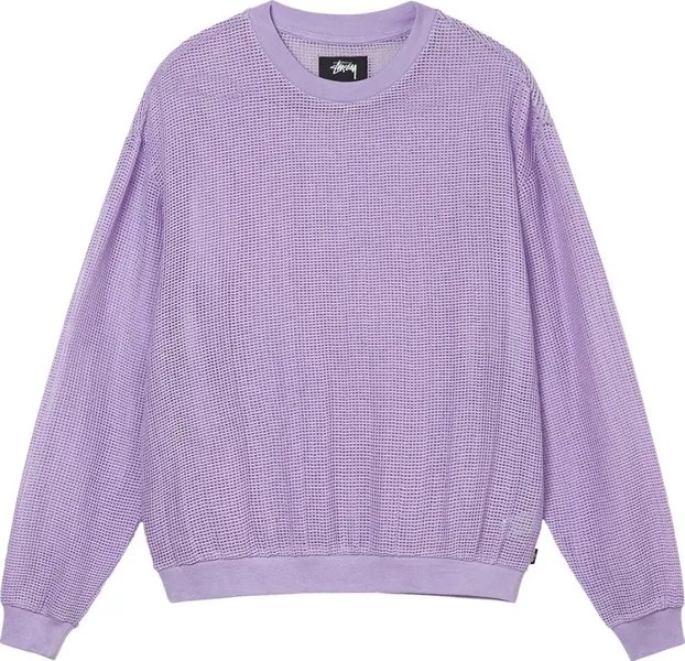 Лонгслив Stussy Cotton Mesh Long-Sleeve Crew 'Lavender', фиолетовый