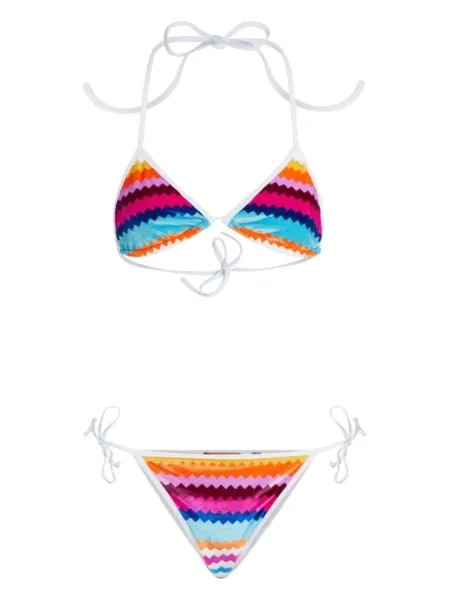 Missoni бикини с треугольными чашками и узором зигзаг, синий