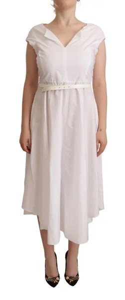 MAX MARA STUDIO Платье А-силуэта, белое, хлопковое, без рукавов, макси IT42/US8/M Рекомендуемая розничная цена 700 долларов США
