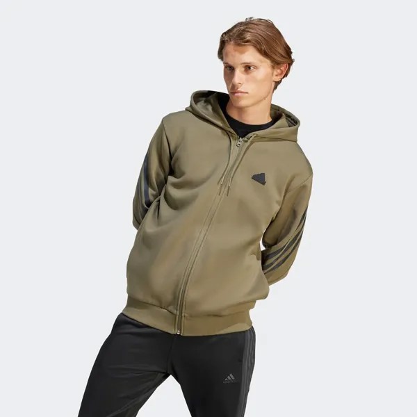 Толстовка на молнии Adidas, зеленый