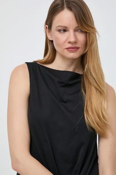Хлопковый топ Weekend Max Mara, черный