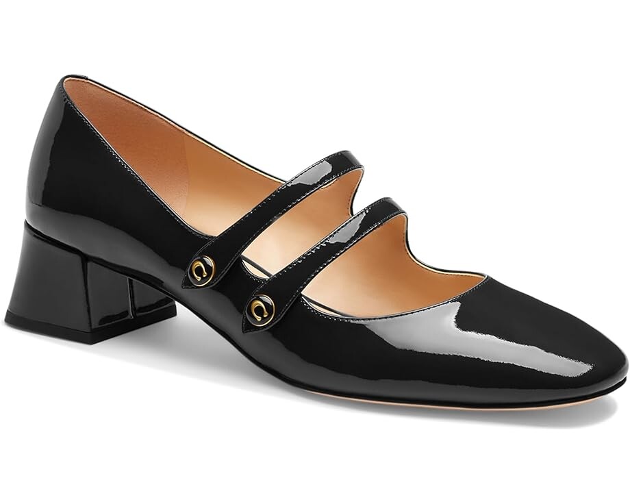 Туфли на плоской подошве COACH Angelina Mary Jane, черный