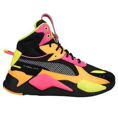 Серые кроссовки Puma RsX Mid Highlighter Jr Boys Повседневная обувь 386081-01