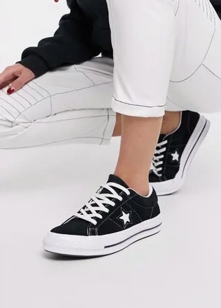 Черные замшевые кроссовки Converse One Star-Черный