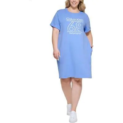 Женское синее спортивное платье-толстовка Calvin Klein Performance Plus 2X BHFO 9206