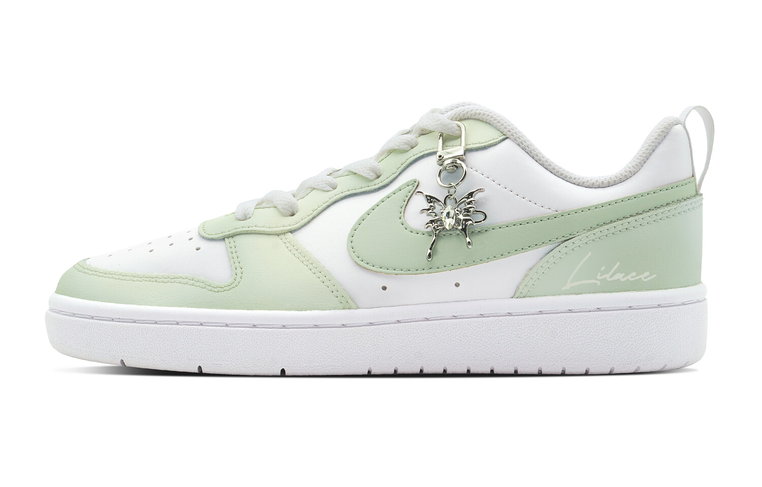 Кроссовки Nike Court Borough Skateboarding Shoes Women's Low-top White/green, зеленый