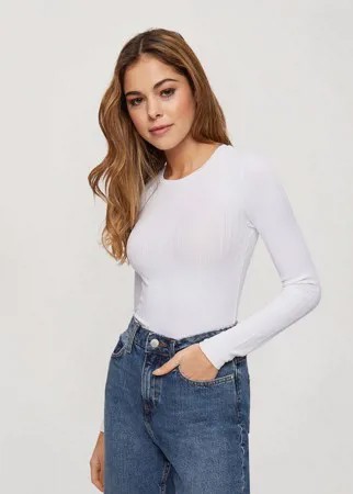 Белый лонгслив в рубчик Miss Selfridge