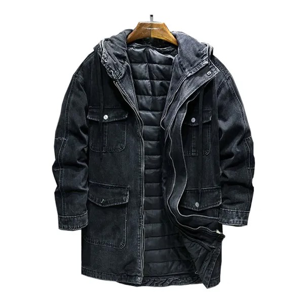 Мужская зимняя теплая джинсовая куртка Mcikkny, плюшевая подкладка, теплое пальто, верхняя одежда для мужчин, парка, размер L-XXXL, ветровка