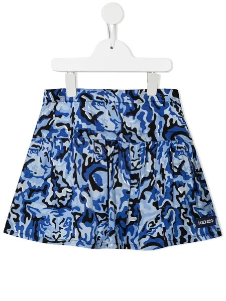 Kenzo Kids плиссированная юбка мини с камуфляжным принтом