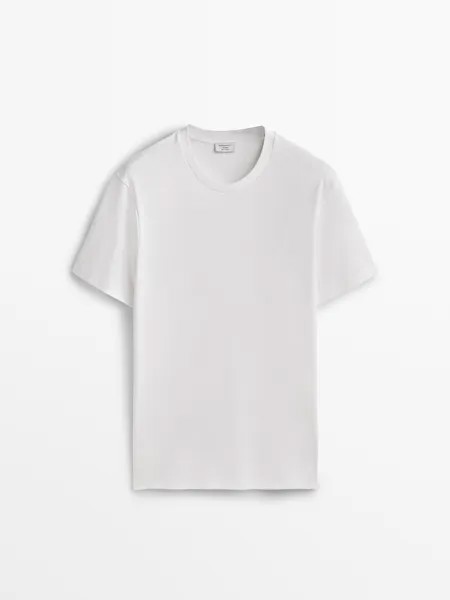 Футболка свободного кроя из 100% хлопка Massimo Dutti, белый