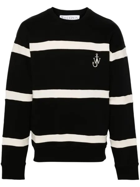 JW Anderson толстовка в полоску с вышитым логотипом, черный