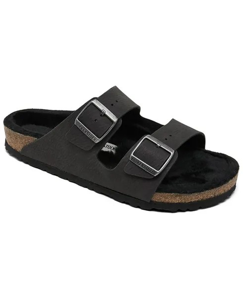 Мужские сандалии из микрофибры из овчины Arizona от Finish Line Birkenstock, черный