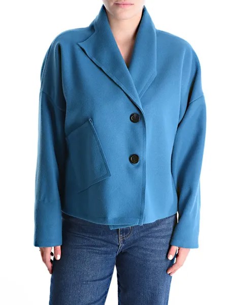 Куртка на пуговицах с карманами, сине-зеленый