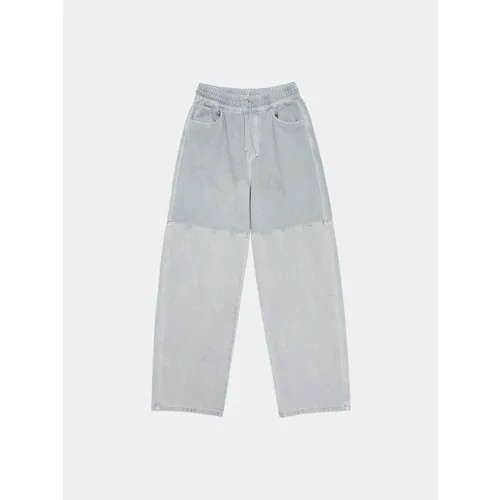Джинсы AMOMENTO Drawstring Denim Pants, размер M, серый, голубой