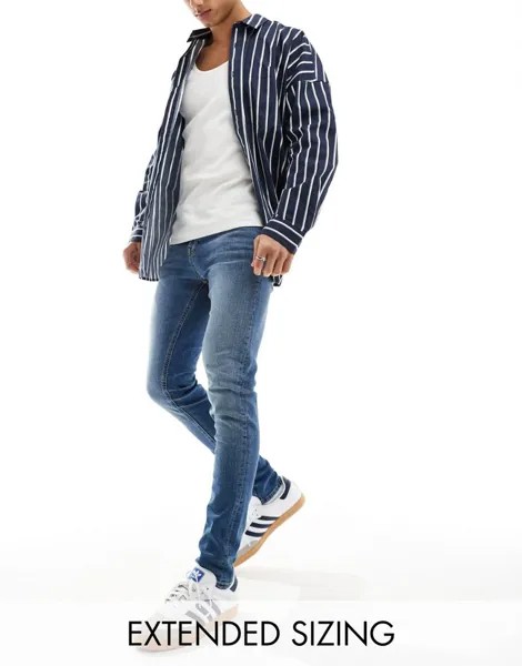 Винтажные синие джинсы скинни ASOS DESIGN