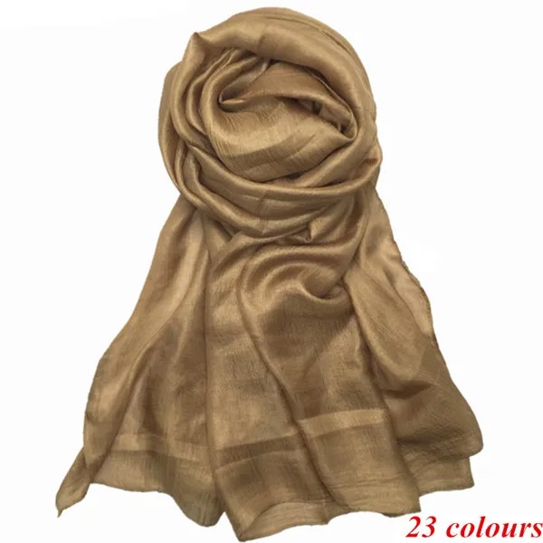 Роскошный женский однотонный шарф/шарфы, однотонный уютный Шелковый мусульманский головной платок, хиджаб, модные большие размеры, накидки...