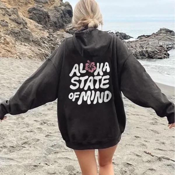 Женская худи с принтом Aloha State Of Mind