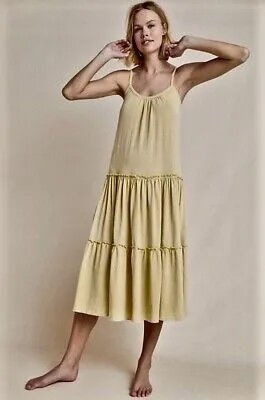 Разное Платье Миди Макси Многоуровневое с рюшами Стрейч Легкое на подкладке 2 NWT