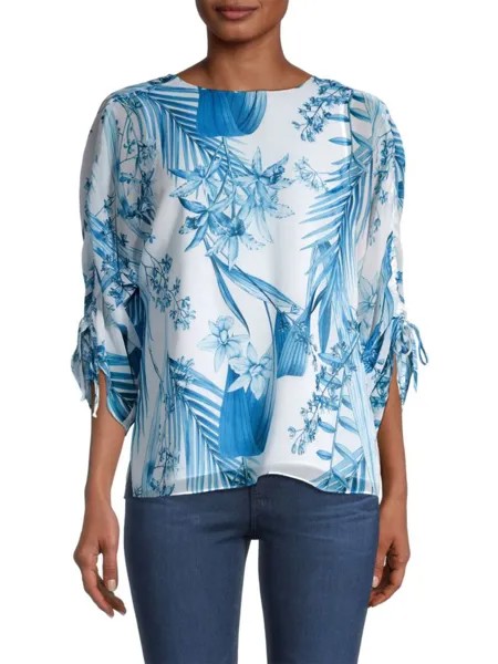 Блузка с рукавами-орхидеями и рюшами Ungaro, цвет Ivory Multi