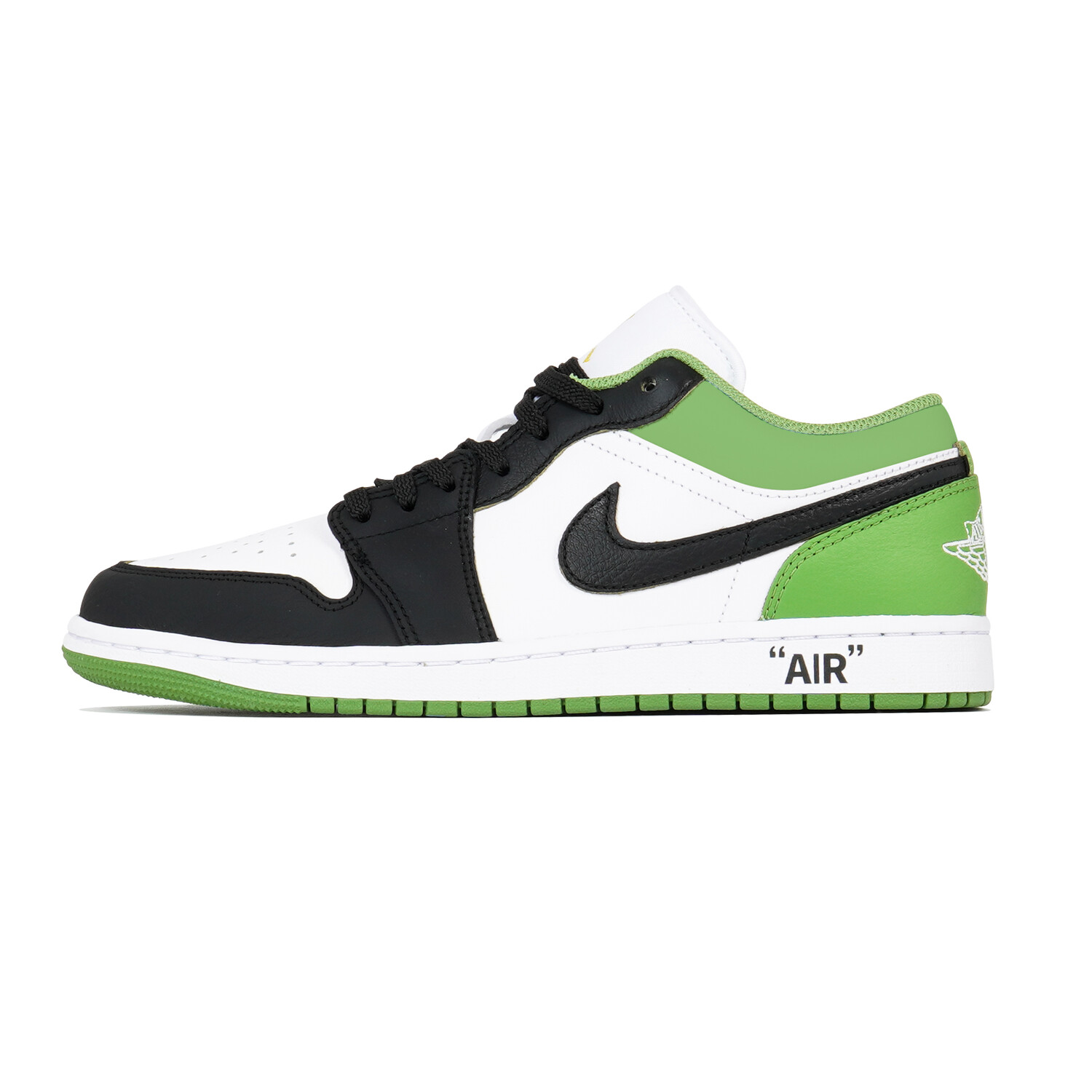 Кроссовки Air Jordan 1 Vintage Basketball Shoes Men Low-top White/Green/Black, зеленый