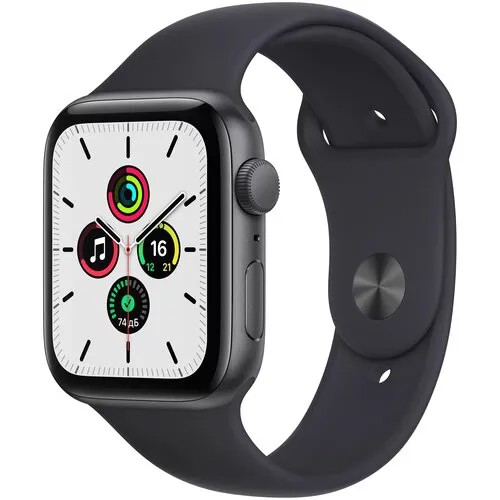 Умные часы Apple Watch SE GPS 44мм Aluminum Case with Sport Band RU, серый космос/тёмная ночь
