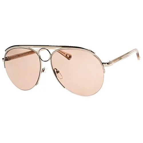 Солнцезащитные очки Chloe, авиаторы, оправа: металл, для женщин, золотой