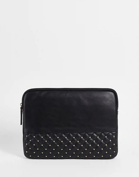 Черная сумка для ноутбука с заклепками Miss Selfridge-Черный цвет