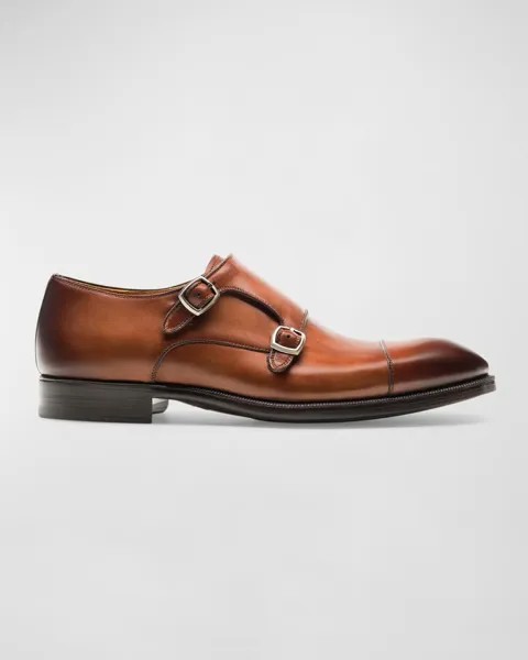 Мужские кожаные лоферы Harris с двумя ремешками Monk Strap Magnanni