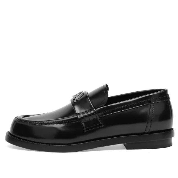 Туфли броги Alexander Mcqueen Seal Logo Loafer, цвет Black & Gunmetal