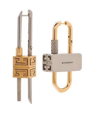 Givenchy непарные серьги Lock
