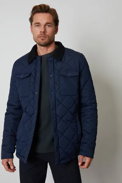 Стеганая куртка Quintus с защитой от дождя и подкладкой из микрофлиса Threadbare, синий