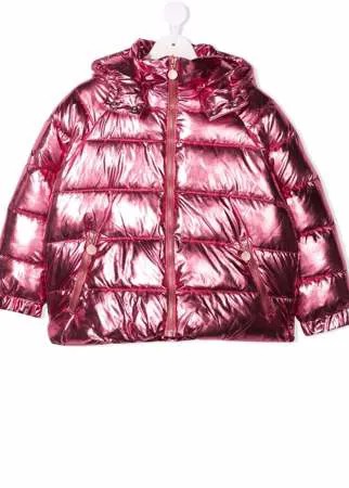 Stella McCartney Kids пуховик с эффектом металлик