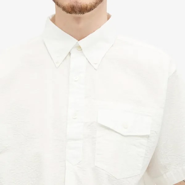 Engineered Garments Рубашка на пуговицах с короткими рукавами Popover, белый