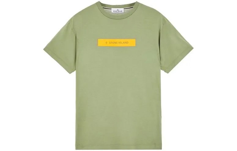 Футболка унисекс пыльно-зеленая Stone Island, зеленый