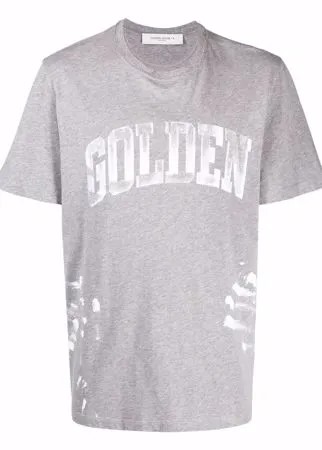 Golden Goose футболка с эффектом разбрызганной краски и логотипом