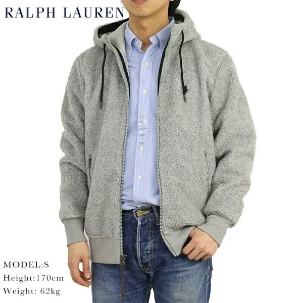 Флисовая куртка с капюшоном и ретро-ворсом Polo Ralph Lauren - Серый