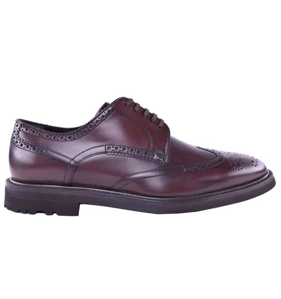 DOLCE - GABBANA Деловые однотонные туфли из телячьей кожи Коричневый 03885