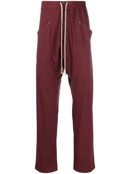 Rick Owens DRKSHDW спортивные брюки с низким шаговым швом, красный
