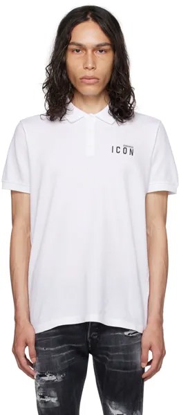 Белое поло Dsquared2 Be Icon