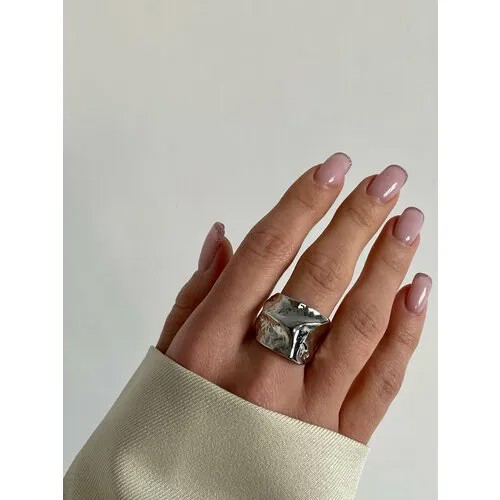 Кольцо широкое кольцо женское, серебряный