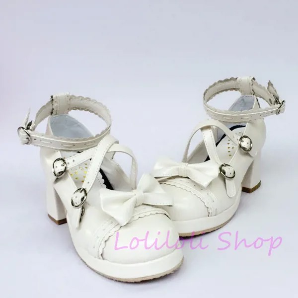 Милые туфли принцессы в стиле Лолиты; loliloli yoyo; Японский дизайн; На заказ; Большие размеры; Белые Яркие кожаные высокие сапоги на шнуровке; an2028