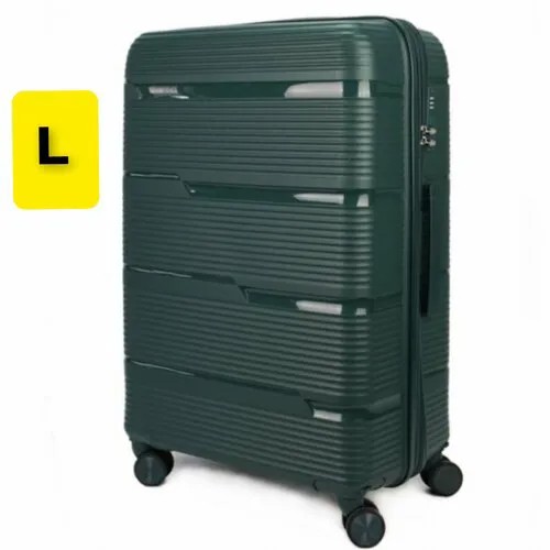 Чемодан Impreza чемодан изумрудный, 108 л, размер L, зеленый