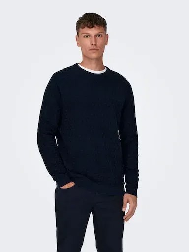 Свитер ONLY & SONS с круглым вырезом 