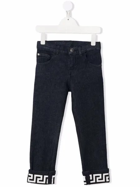 Versace Kids джинсы кроя слим с узором Greca