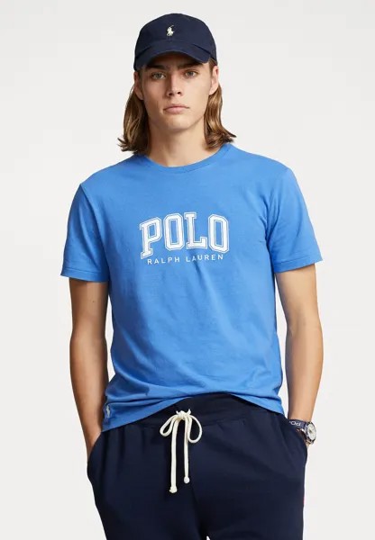 Футболка с принтом SHORT SLEEVE Polo Ralph Lauren, цвет new england blue
