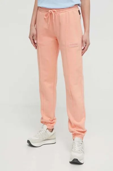 Хлопковые спортивные штаны Napapijri, оранжевый