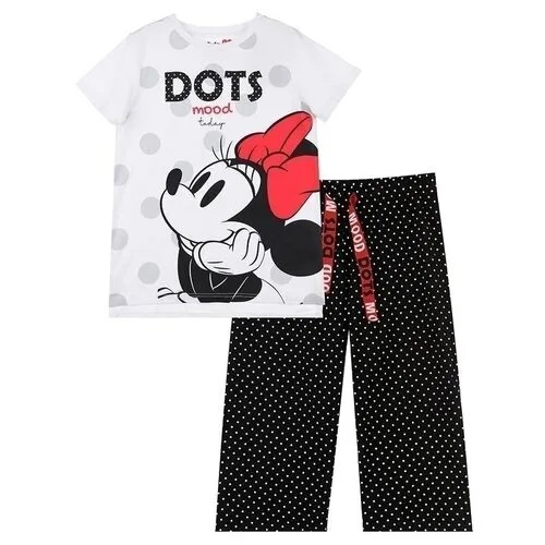 Пижама для девочек PlayToday комплект: футболка, бриджи для девочки размер 128