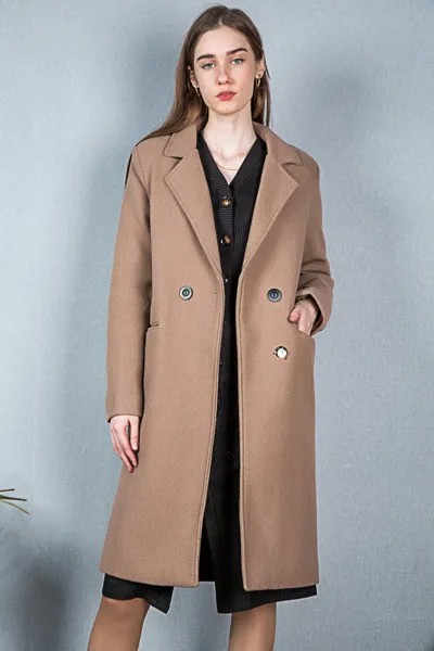 Пальто женское (B) STOLNIK 105 + пояс (48, Бежевый)